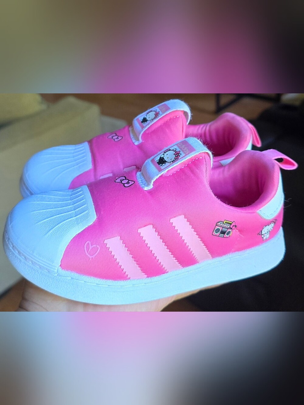 Toddler Girl's Sz 10 ADIDAS ORIGINAL'S x HELLO KITTY and Friens SUPERSTAR 360 'P